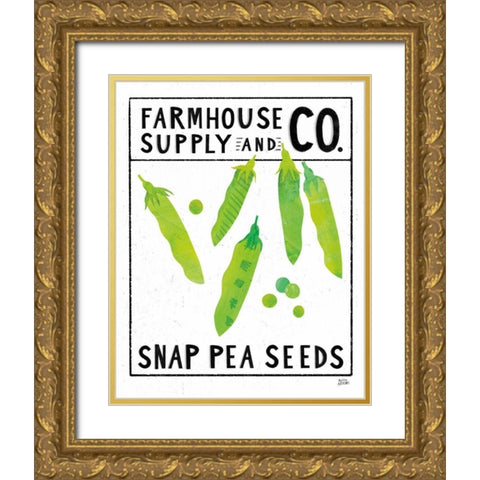 Kitchen Garden Seed Packet II Gold Ornate Wood Framed Art Print with Double Matting by Averinos, Melissa