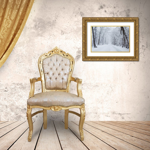 Going Home Gold Ornate Wood Framed Art Print with Double Matting by Aledanda