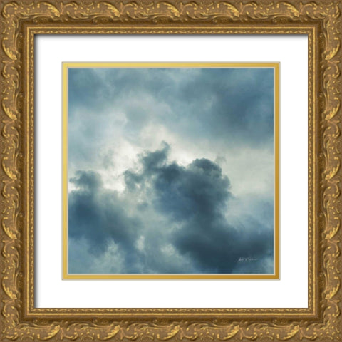 Cloud Circle II Crop Bright Gold Ornate Wood Framed Art Print with Double Matting by Eichman, Andre