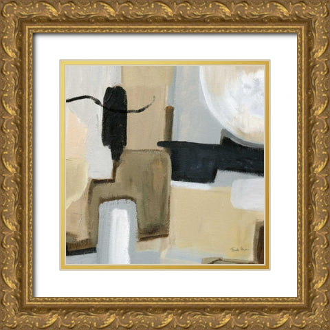 Earthy Abstract I Gold Ornate Wood Framed Art Print with Double Matting by Zaman, Farida