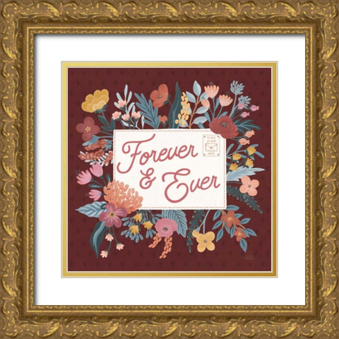 Love Letters V Gold Ornate Wood Framed Art Print with Double Matting by Marshall, Laura