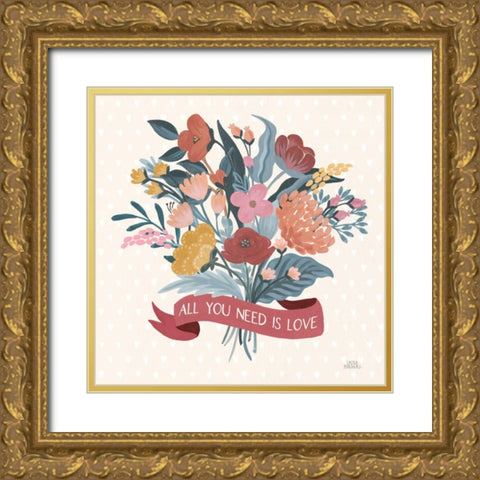 Love Letters X Gold Ornate Wood Framed Art Print with Double Matting by Marshall, Laura