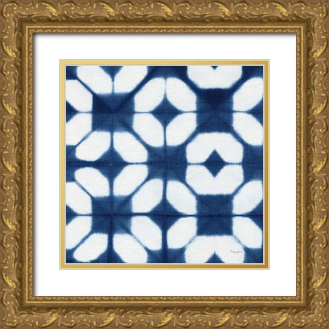 Shibori Square I Gold Ornate Wood Framed Art Print with Double Matting by Green, Nancy
