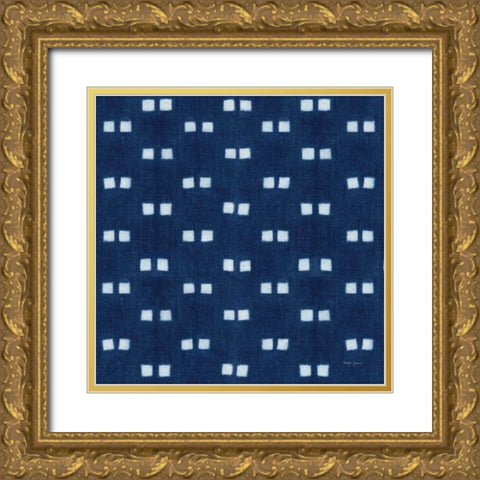 Shibori Square VI Gold Ornate Wood Framed Art Print with Double Matting by Green, Nancy