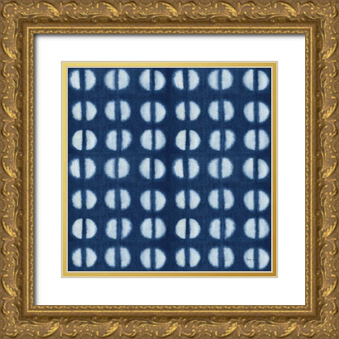 Shibori Square IX Gold Ornate Wood Framed Art Print with Double Matting by Green, Nancy