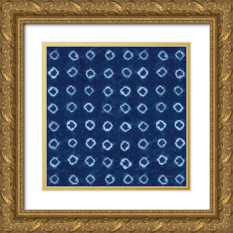 Shibori Square XI Gold Ornate Wood Framed Art Print with Double Matting by Green, Nancy