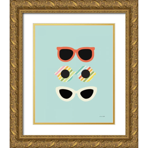 Glamour Sunglasses Gold Ornate Wood Framed Art Print with Double Matting by Kelle, Ann