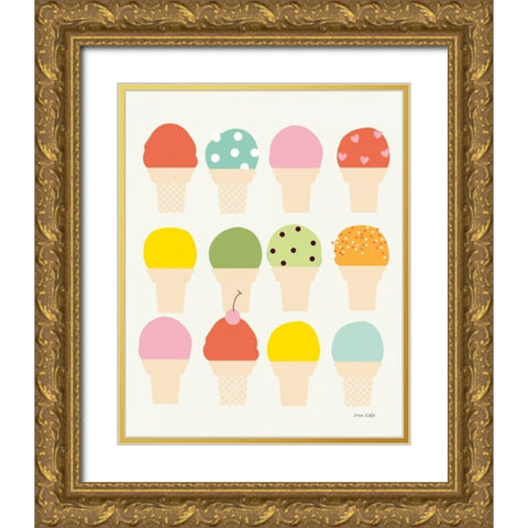 Single Scoops Gold Ornate Wood Framed Art Print with Double Matting by Kelle, Ann