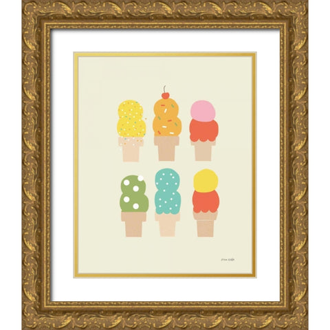 Double Scoops Gold Ornate Wood Framed Art Print with Double Matting by Kelle, Ann
