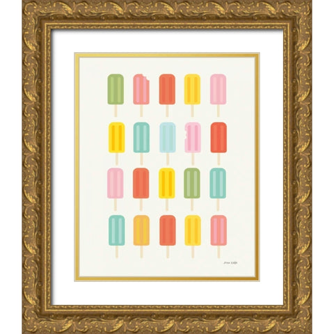 Colorful Popsicles Gold Ornate Wood Framed Art Print with Double Matting by Kelle, Ann