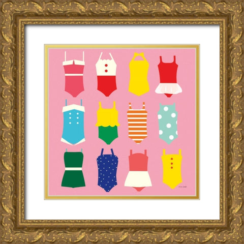 Bathing Suits Galore Gold Ornate Wood Framed Art Print with Double Matting by Kelle, Ann