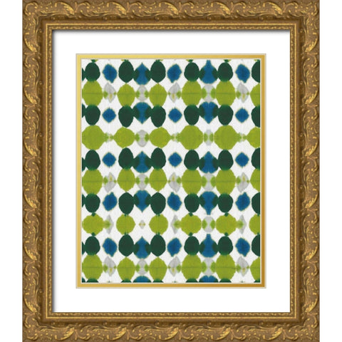 Watermark II Blue Green Gold Ornate Wood Framed Art Print with Double Matting by Green, Nancy