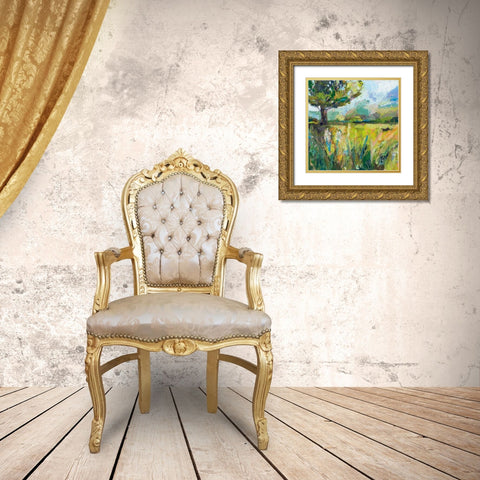 Wildflowers v2 Gold Ornate Wood Framed Art Print with Double Matting by Vertentes, Jeanette