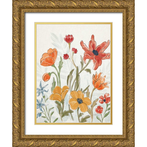 Spiced Petals II No Butterfly Crop Gold Ornate Wood Framed Art Print with Double Matting by Penner, Janelle