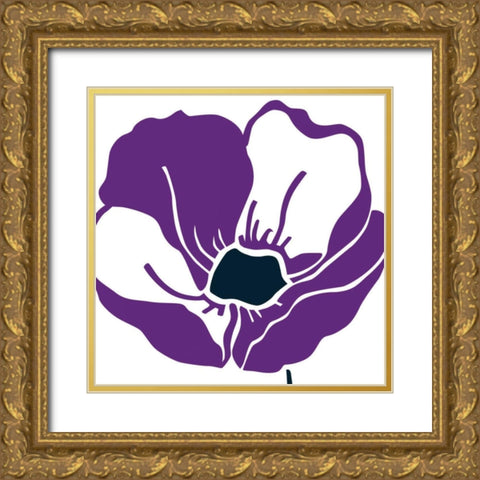 Pop Art Floral VI Gold Ornate Wood Framed Art Print with Double Matting by Wild Apple Portfolio