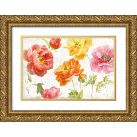 Full Bloom I Gold Ornate Wood Framed Art Print with Double Matting by Nai, Danhui