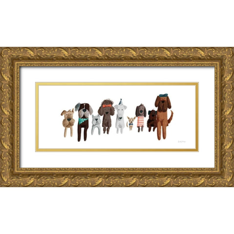 Picnic Pets Dogs III Gold Ornate Wood Framed Art Print with Double Matting by Thorns, Becky
