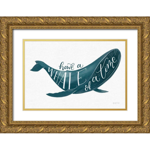 Whale of A Time Gold Ornate Wood Framed Art Print with Double Matting by Thorns, Becky
