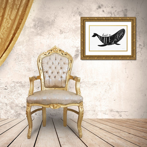 Whale of a Time BW Gold Ornate Wood Framed Art Print with Double Matting by Thorns, Becky