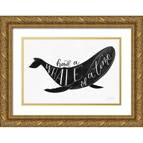 Whale of a Time BW Gold Ornate Wood Framed Art Print with Double Matting by Thorns, Becky