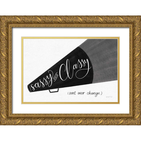 Sassy and Classy BW Gold Ornate Wood Framed Art Print with Double Matting by Thorns, Becky