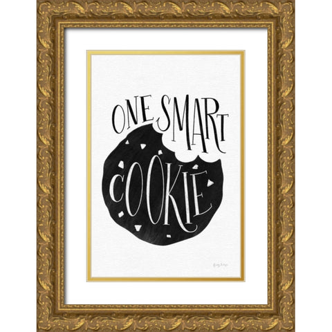 One Smart Cookie BW Gold Ornate Wood Framed Art Print with Double Matting by Thorns, Becky