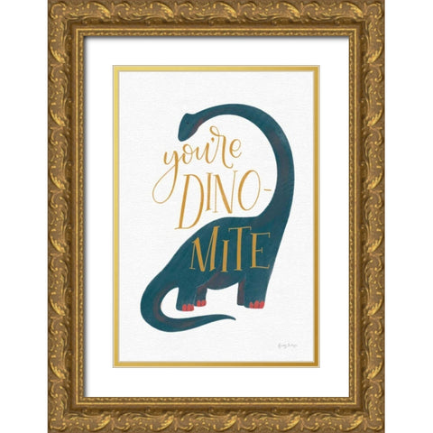Dinomite Gold Ornate Wood Framed Art Print with Double Matting by Thorns, Becky