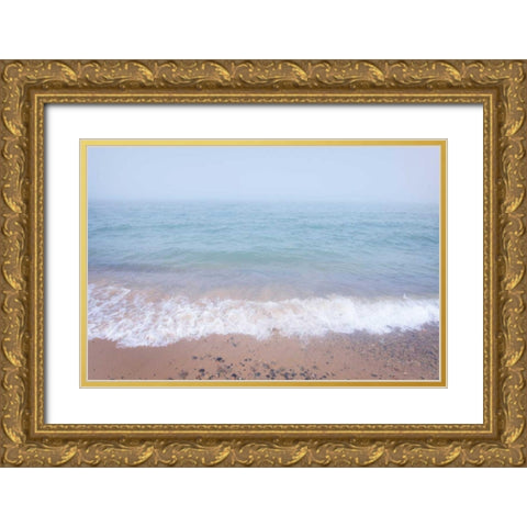 Whitefish Point Beach Gold Ornate Wood Framed Art Print with Double Matting by Majchrowicz, Alan