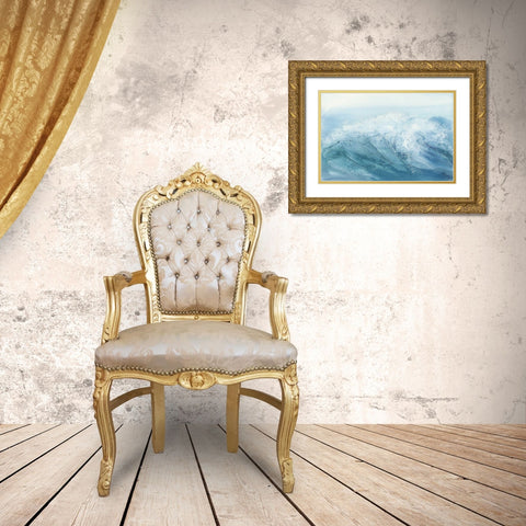 Waves I Gold Ornate Wood Framed Art Print with Double Matting by Paschke, Chris