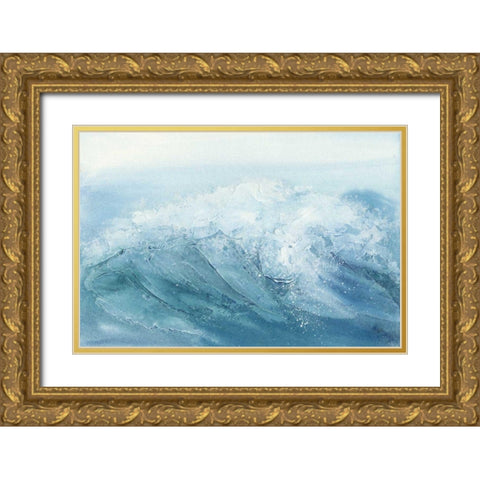 Waves I Gold Ornate Wood Framed Art Print with Double Matting by Paschke, Chris