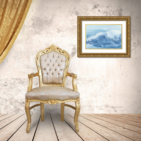 In the Blue III Gold Ornate Wood Framed Art Print with Double Matting by Paschke, Chris