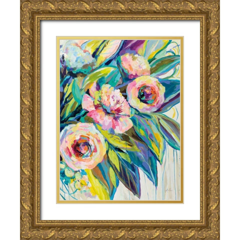 Pink Delights II Gold Ornate Wood Framed Art Print with Double Matting by Vertentes, Jeanette