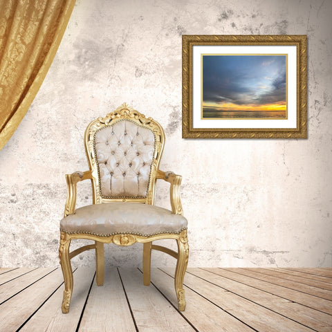 Golden Ocean Gold Ornate Wood Framed Art Print with Double Matting by Goldstein, Ed