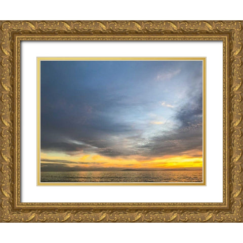 Golden Ocean Gold Ornate Wood Framed Art Print with Double Matting by Goldstein, Ed