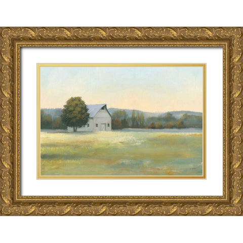 Morning Meadows II Gold Ornate Wood Framed Art Print with Double Matting by Wiens, James