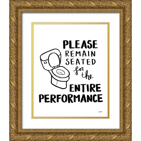 Bathroom Etiquette III Gold Ornate Wood Framed Art Print with Double Matting by York, Leah
