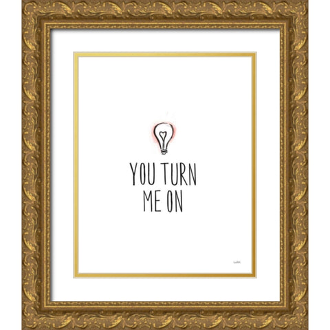 Valentines VII Gold Ornate Wood Framed Art Print with Double Matting by York, Leah