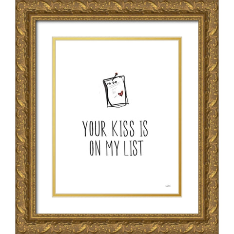 Valentines IX Gold Ornate Wood Framed Art Print with Double Matting by York, Leah