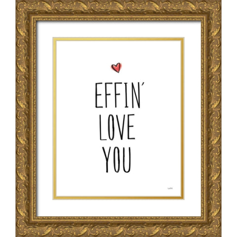 Valentines X Gold Ornate Wood Framed Art Print with Double Matting by York, Leah