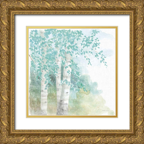 Natures Leaves II No Gold Gold Ornate Wood Framed Art Print with Double Matting by Grove, Beth
