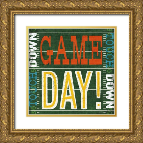 Football II Gold Ornate Wood Framed Art Print with Double Matting by Mullan, Michael