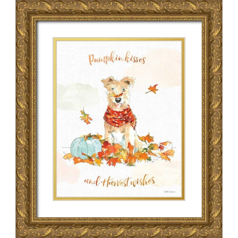 Harvest Dogs II Gold Ornate Wood Framed Art Print with Double Matting by Grove, Beth