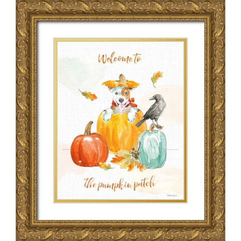 Harvest Dogs IV Gold Ornate Wood Framed Art Print with Double Matting by Grove, Beth