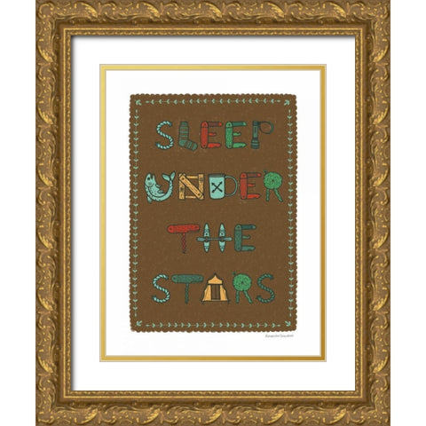 Sleep Under the Stars Dark Gold Ornate Wood Framed Art Print with Double Matting by Snowdon, Alexandra