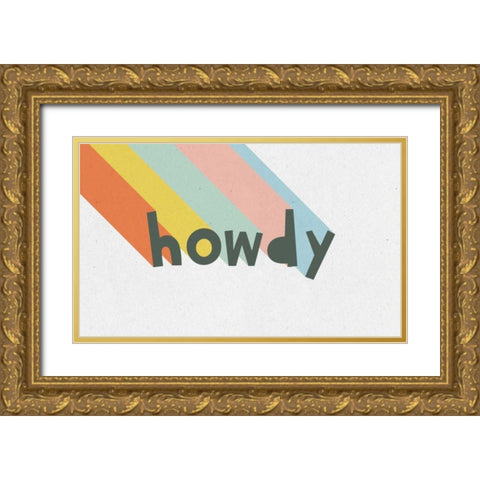 Rainbow Words V Gold Ornate Wood Framed Art Print with Double Matting by Hershey, Moira