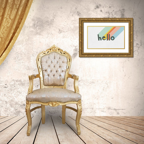 Rainbow Words VII Gold Ornate Wood Framed Art Print with Double Matting by Hershey, Moira