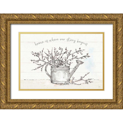 Country Love I Gold Ornate Wood Framed Art Print with Double Matting by Tavoletti, Anne