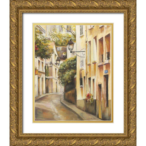 Montmartre II Gold Ornate Wood Framed Art Print with Double Matting by Hageman, Marilyn