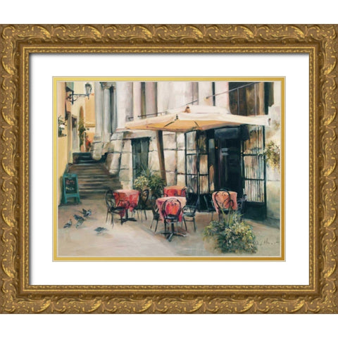 Wine Cellar in Vincenza Gold Ornate Wood Framed Art Print with Double Matting by Hageman, Marilyn