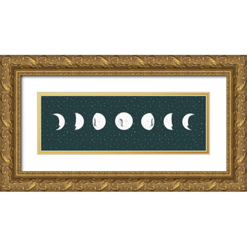 Sweet Dreams Moon Cycle Gold Ornate Wood Framed Art Print with Double Matting by Thorns, Becky